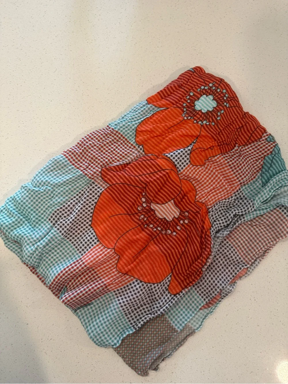 Cabi Gingham Floral Scarf Spring 2018 - RARE!